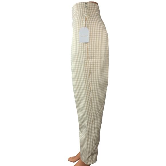 NEW Song of Style Yellow White Gingham High Rise Wide Leg Casual Pants Size L - Picture 2 of 6